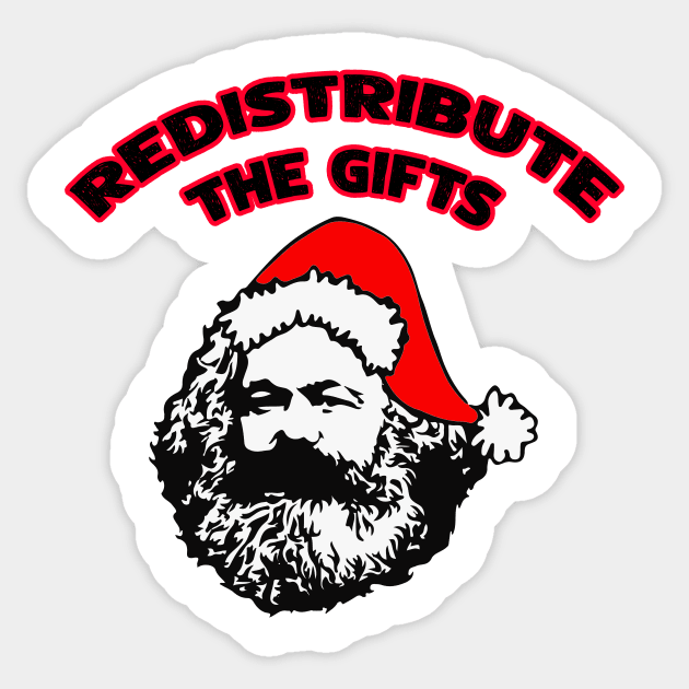 Marx redistribute the gifts Sticker by Dystopianpalace